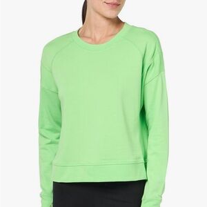 Sweaty Betty After Class Crop Sweatshirt in Bright Green